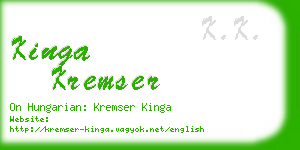 kinga kremser business card
